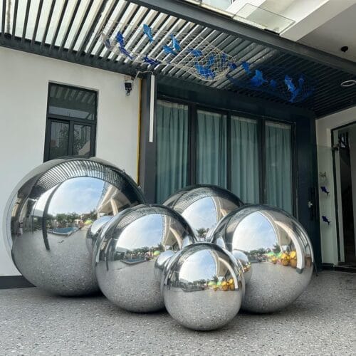 silver inflatable mirror ball