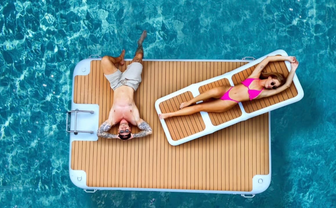 inflatable dock island