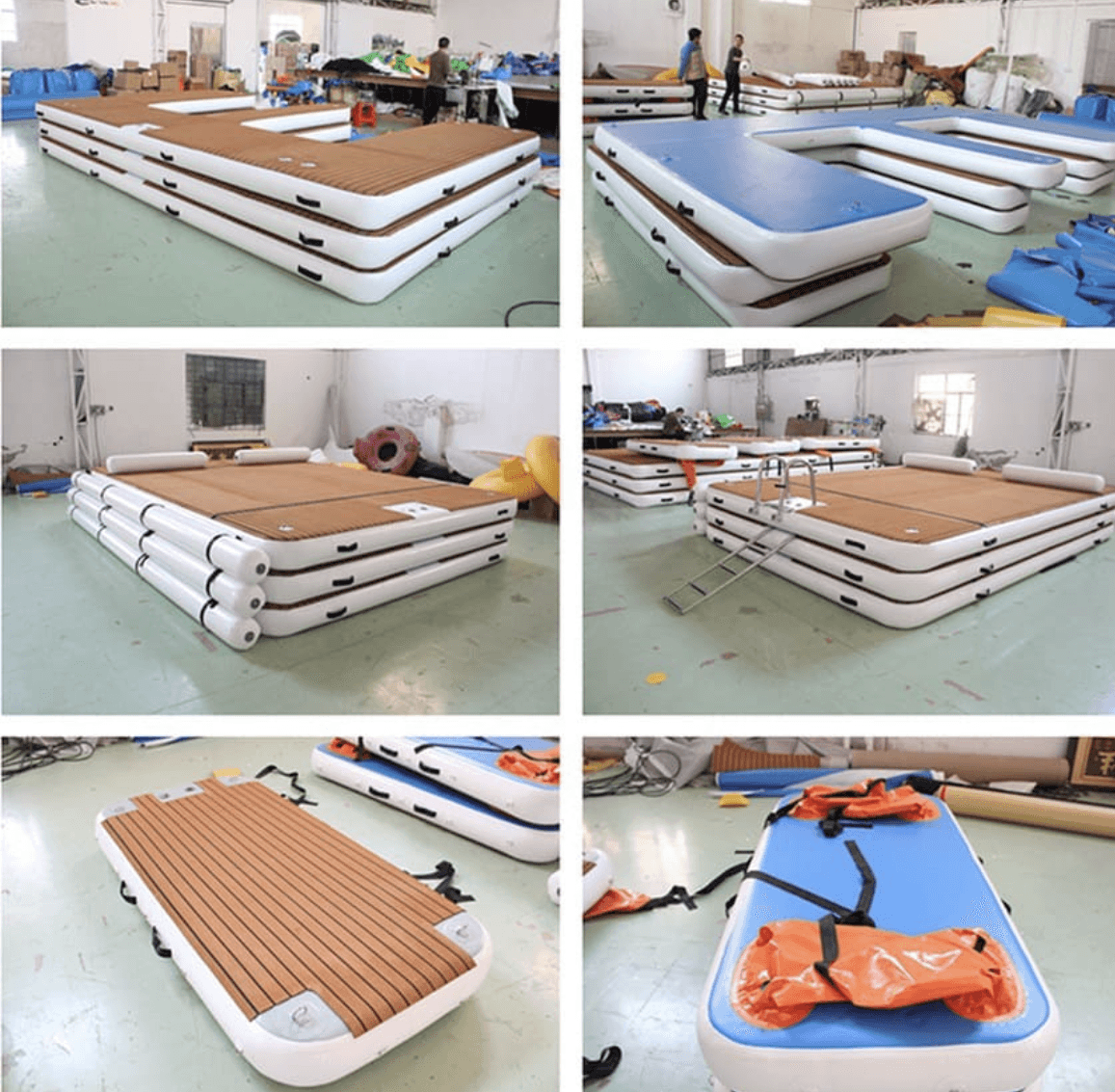 Inflatable air dock platform floating island raft with none-slip surface for pool beach ocean - Image 6