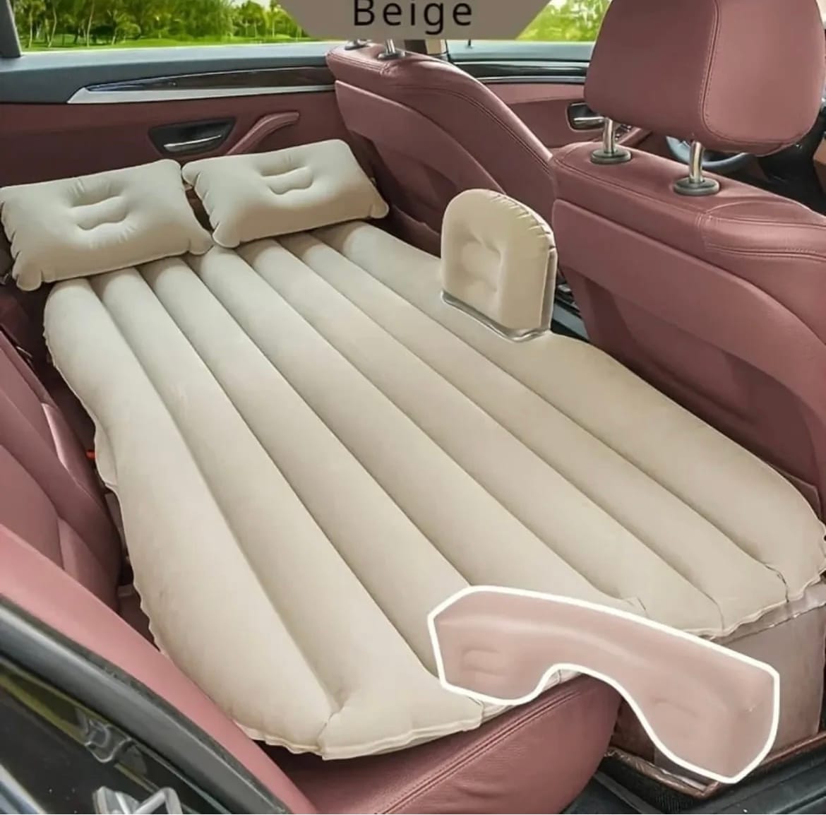 Inflatable car air mattress bed for camping, car travel bed with build in pump - Image 2